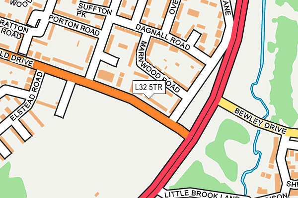 L32 5TR map - OS OpenMap – Local (Ordnance Survey)