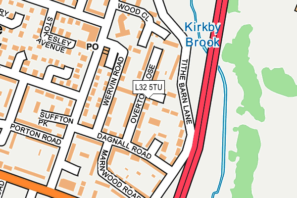 L32 5TU map - OS OpenMap – Local (Ordnance Survey)