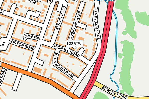 L32 5TW map - OS OpenMap – Local (Ordnance Survey)