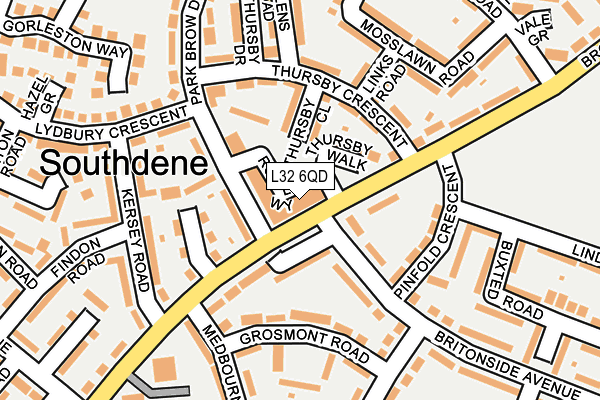 L32 6QD map - OS OpenMap – Local (Ordnance Survey)