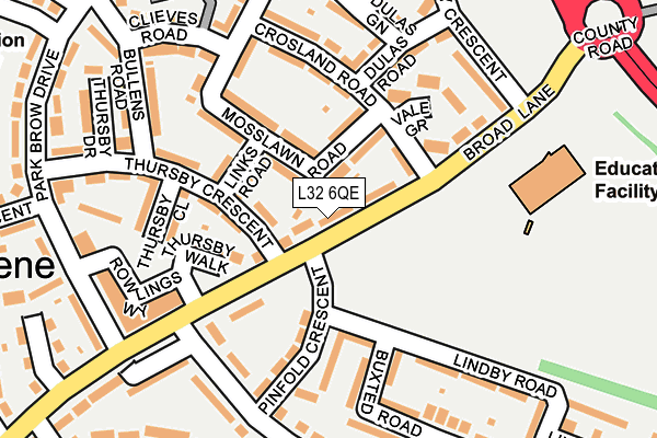 L32 6QE map - OS OpenMap – Local (Ordnance Survey)