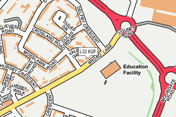 L32 6QF map - OS OpenMap – Local (Ordnance Survey)