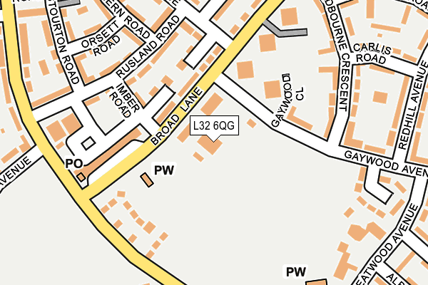 L32 6QG map - OS OpenMap – Local (Ordnance Survey)