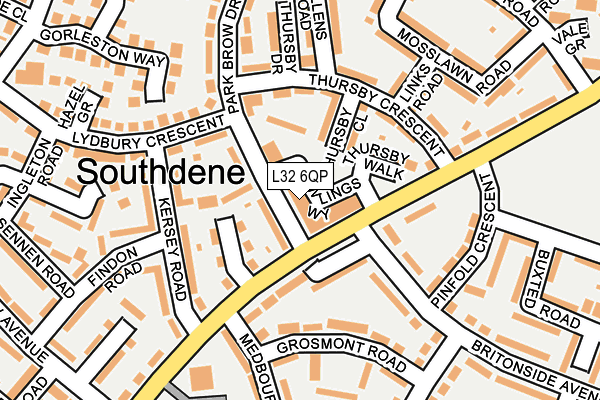 L32 6QP map - OS OpenMap – Local (Ordnance Survey)