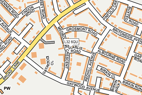 L32 6QU map - OS OpenMap – Local (Ordnance Survey)