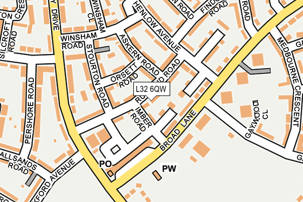 L32 6QW map - OS OpenMap – Local (Ordnance Survey)