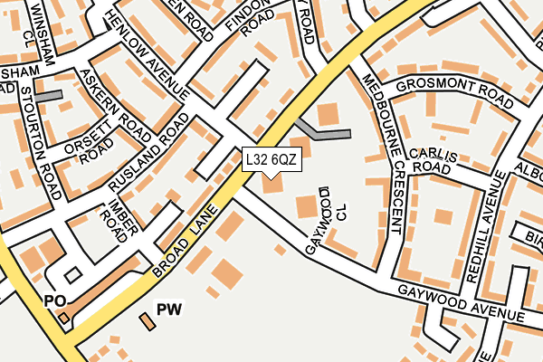 L32 6QZ map - OS OpenMap – Local (Ordnance Survey)