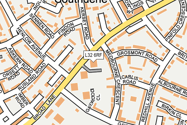 L32 6RF map - OS OpenMap – Local (Ordnance Survey)