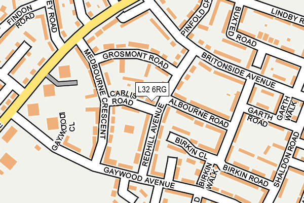 L32 6RG map - OS OpenMap – Local (Ordnance Survey)