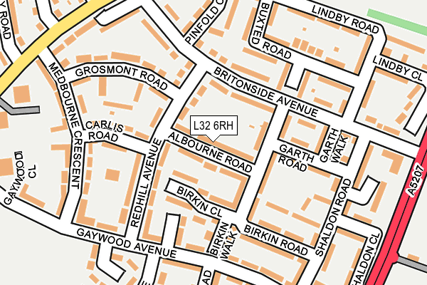 L32 6RH map - OS OpenMap – Local (Ordnance Survey)