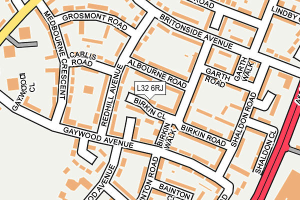 L32 6RJ map - OS OpenMap – Local (Ordnance Survey)