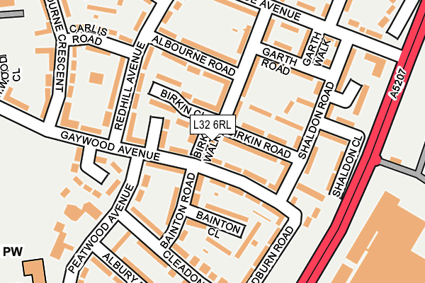 L32 6RL map - OS OpenMap – Local (Ordnance Survey)