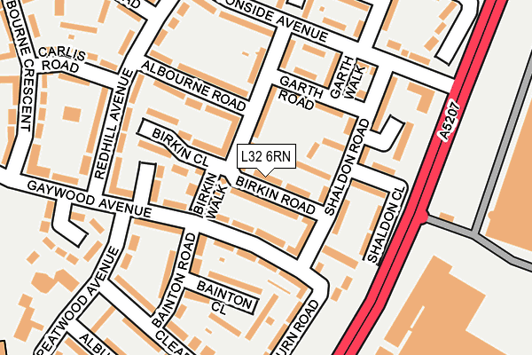 L32 6RN map - OS OpenMap – Local (Ordnance Survey)