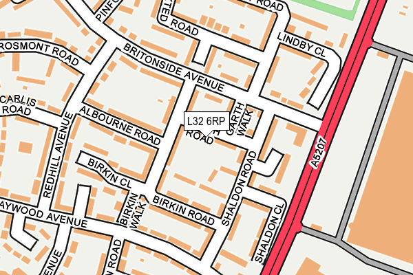 L32 6RP map - OS OpenMap – Local (Ordnance Survey)