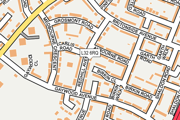 L32 6RQ map - OS OpenMap – Local (Ordnance Survey)