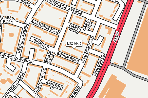 L32 6RR map - OS OpenMap – Local (Ordnance Survey)