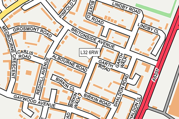 L32 6RW map - OS OpenMap – Local (Ordnance Survey)