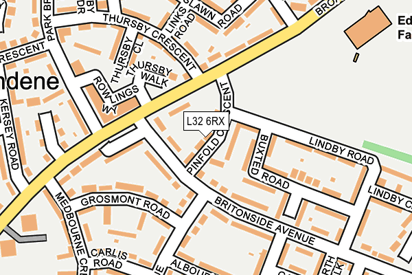 L32 6RX map - OS OpenMap – Local (Ordnance Survey)