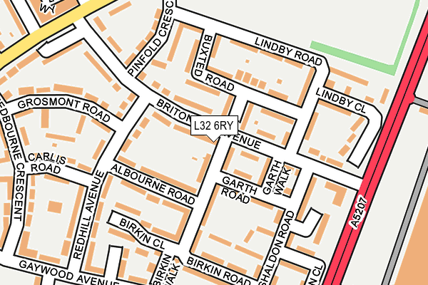 L32 6RY map - OS OpenMap – Local (Ordnance Survey)