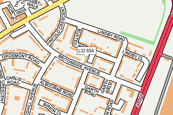 L32 6SA map - OS OpenMap – Local (Ordnance Survey)