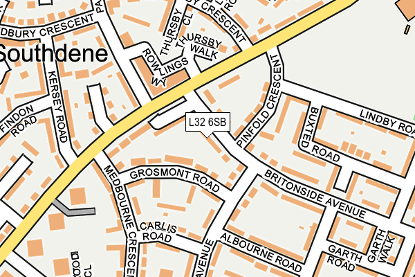 L32 6SB map - OS OpenMap – Local (Ordnance Survey)