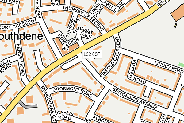 L32 6SF map - OS OpenMap – Local (Ordnance Survey)
