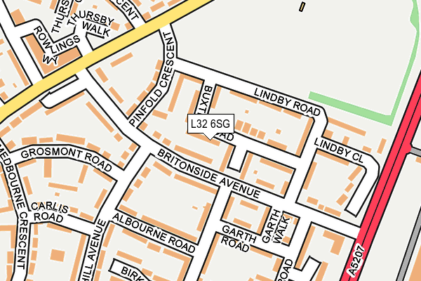 L32 6SG map - OS OpenMap – Local (Ordnance Survey)