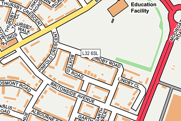 L32 6SL map - OS OpenMap – Local (Ordnance Survey)