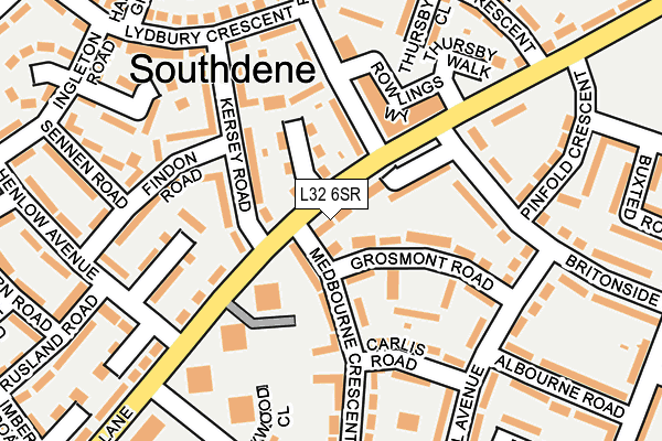 L32 6SR map - OS OpenMap – Local (Ordnance Survey)