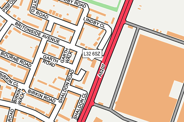 L32 6SZ map - OS OpenMap – Local (Ordnance Survey)