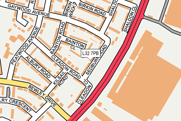 L32 7PB map - OS OpenMap – Local (Ordnance Survey)