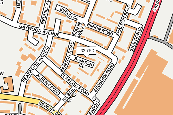 L32 7PD map - OS OpenMap – Local (Ordnance Survey)