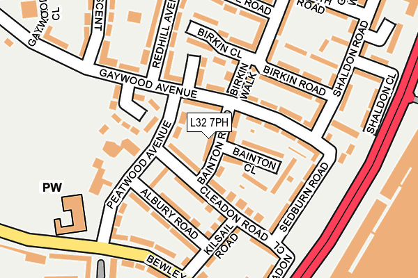 L32 7PH map - OS OpenMap – Local (Ordnance Survey)