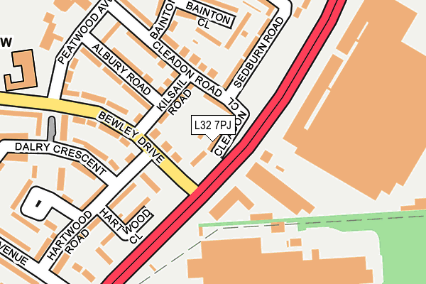 L32 7PJ map - OS OpenMap – Local (Ordnance Survey)