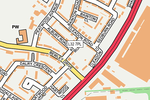 L32 7PL map - OS OpenMap – Local (Ordnance Survey)