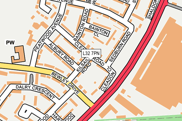 L32 7PN map - OS OpenMap – Local (Ordnance Survey)