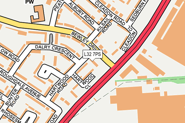 L32 7PS map - OS OpenMap – Local (Ordnance Survey)