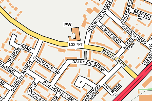 L32 7PT map - OS OpenMap – Local (Ordnance Survey)