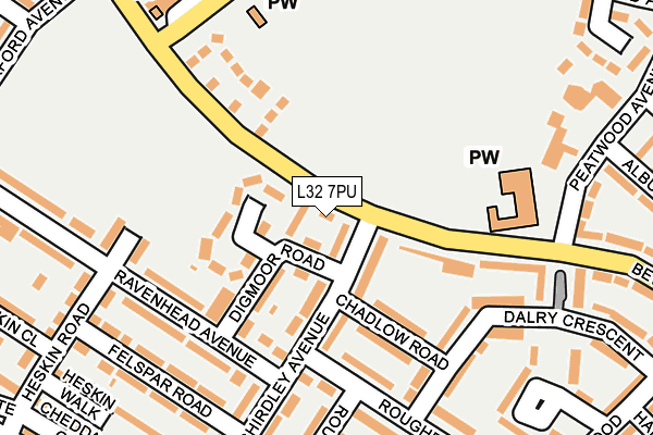L32 7PU map - OS OpenMap – Local (Ordnance Survey)
