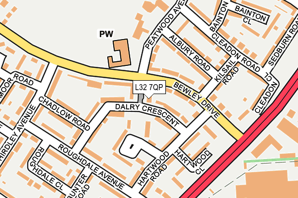 L32 7QP map - OS OpenMap – Local (Ordnance Survey)