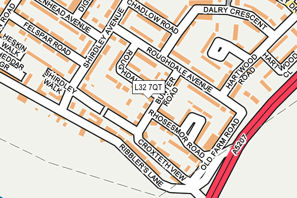 L32 7QT map - OS OpenMap – Local (Ordnance Survey)