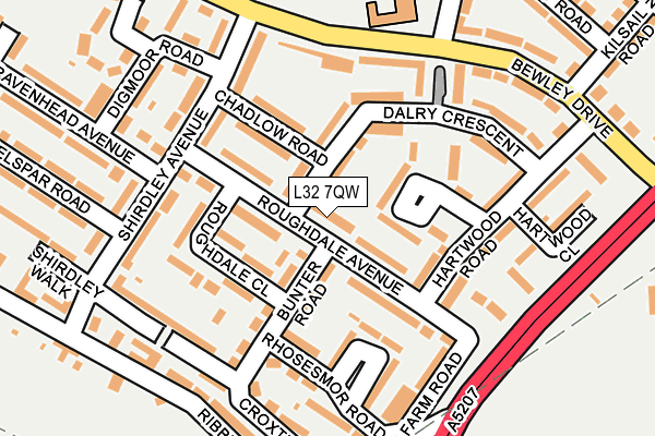 L32 7QW map - OS OpenMap – Local (Ordnance Survey)