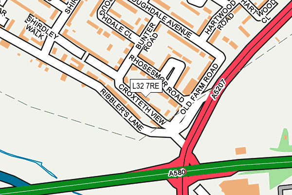 L32 7RE map - OS OpenMap – Local (Ordnance Survey)
