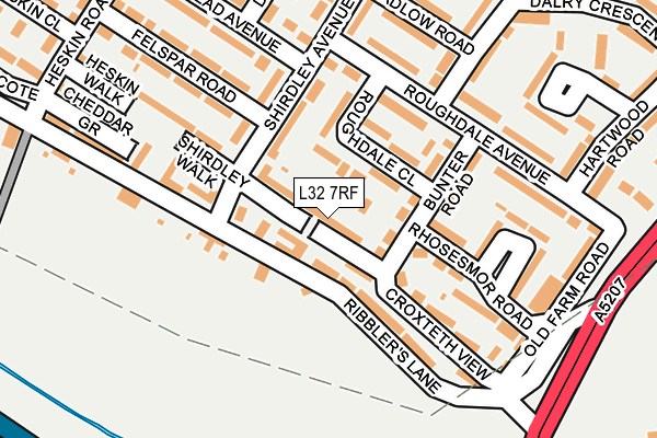 L32 7RF map - OS OpenMap – Local (Ordnance Survey)
