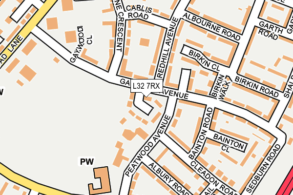 L32 7RX map - OS OpenMap – Local (Ordnance Survey)
