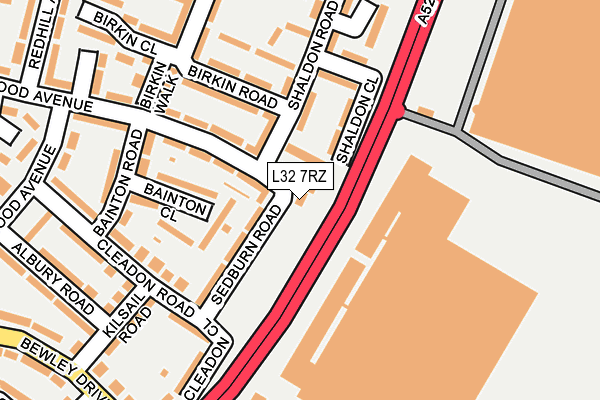 L32 7RZ map - OS OpenMap – Local (Ordnance Survey)