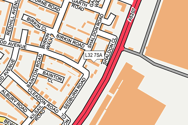L32 7SA map - OS OpenMap – Local (Ordnance Survey)