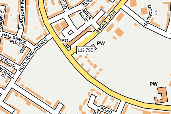 L32 7SE map - OS OpenMap – Local (Ordnance Survey)