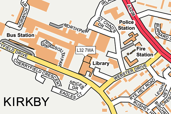 L32 7WA map - OS OpenMap – Local (Ordnance Survey)