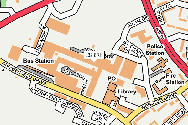 L32 8RH map - OS OpenMap – Local (Ordnance Survey)